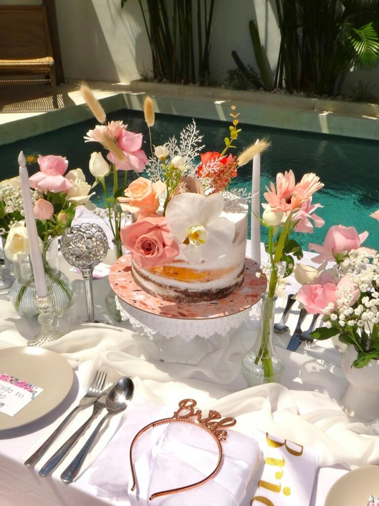 Wedding table decoration and floral design